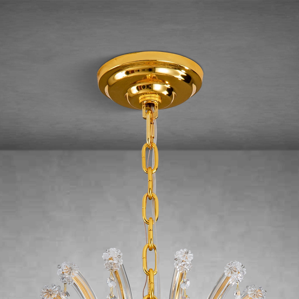 Modern Crystal Chandeliers, Gold Candle Chandelier -Luxury Chandelier Lighting Fixtures for Dining Room