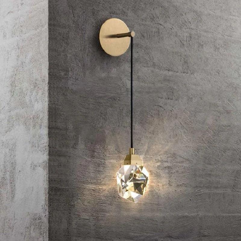 Zora Faceted Crystal Brass Wall Sconce