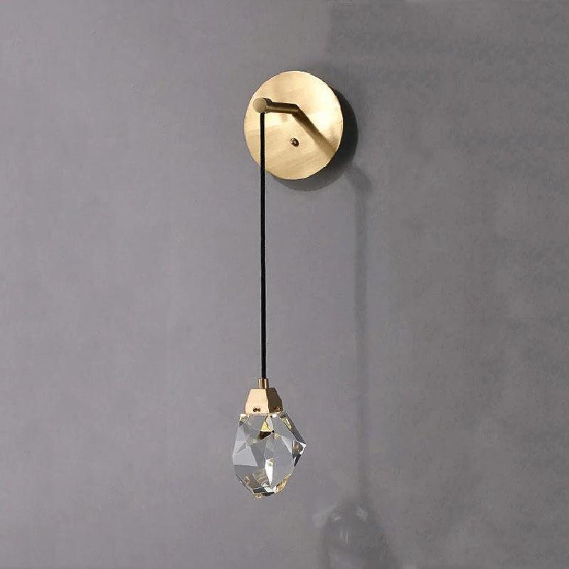 Zora Faceted Crystal Brass Wall Sconce