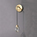 Zora Faceted Crystal Brass Wall Sconce