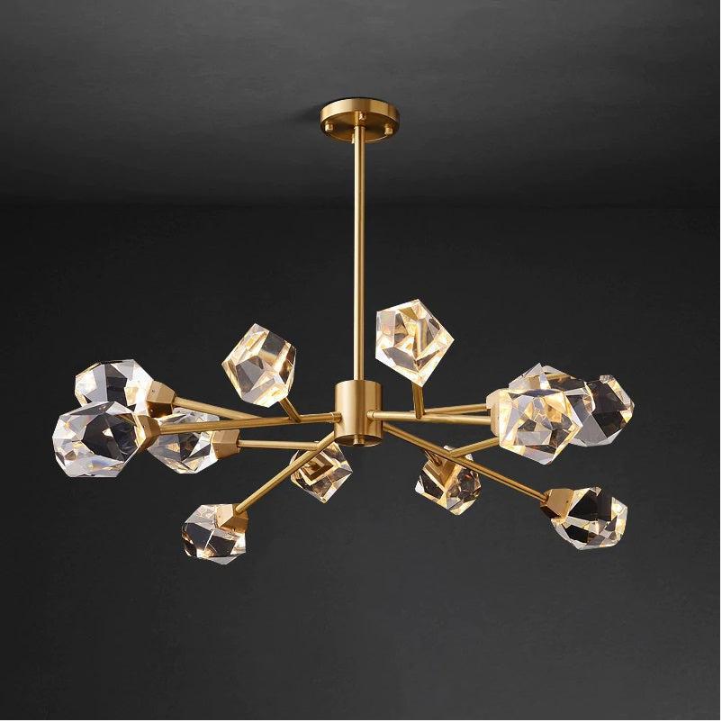 Zora Modern Faceted Crystal Chandelier For Living Room