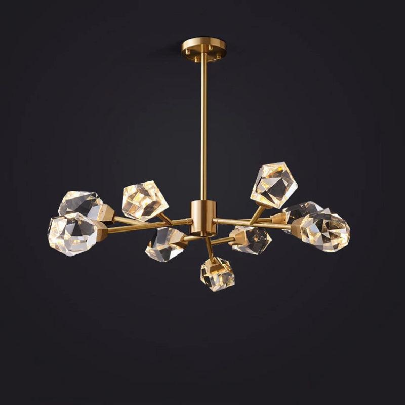 Zora Modern Faceted Crystal Chandelier For Living Room