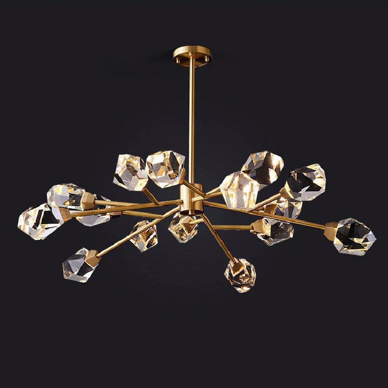 Zora Modern Faceted Crystal Chandelier For Living Room