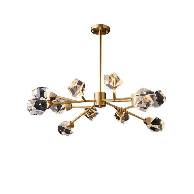 Zora Modern Faceted Crystal Chandelier For Living Room