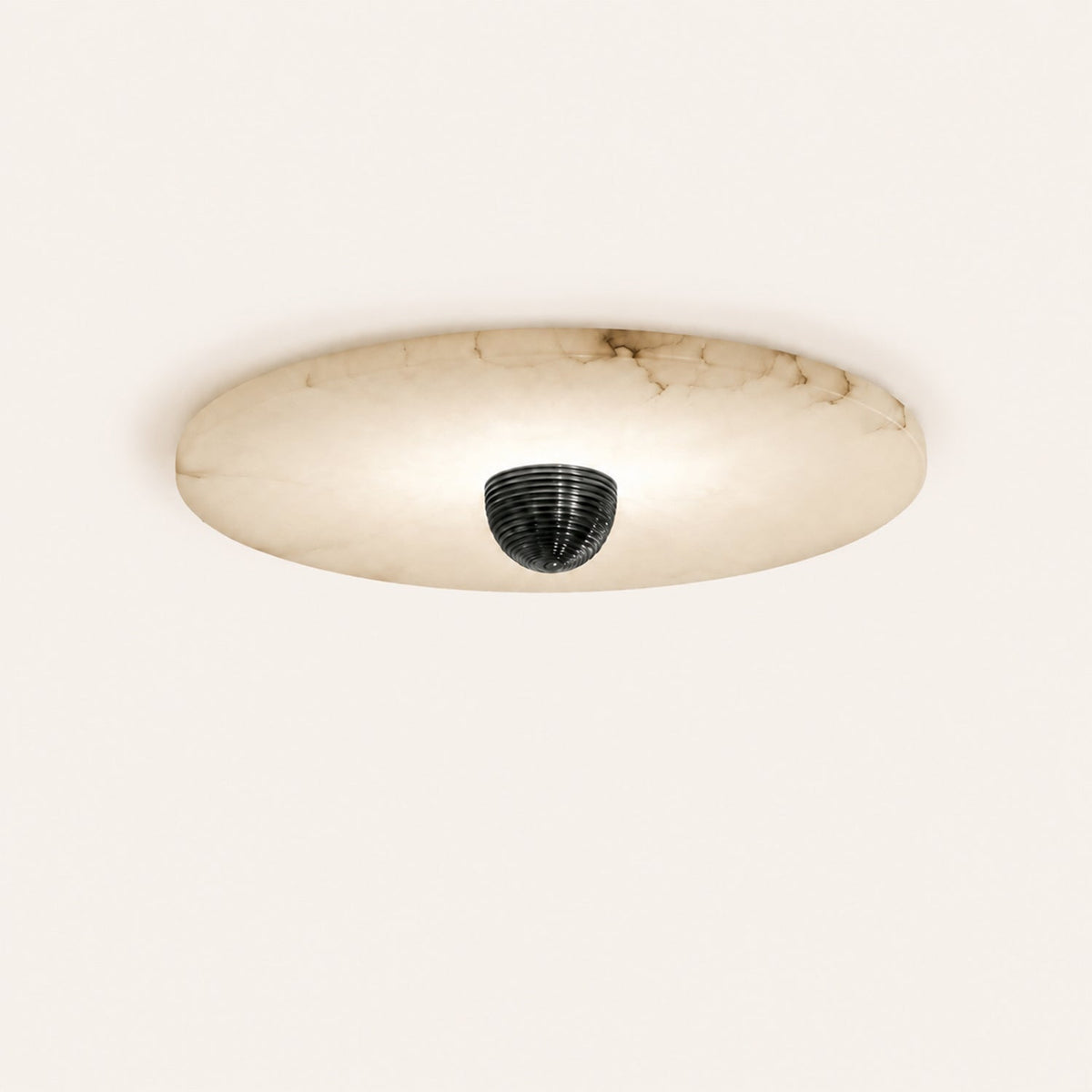 Alabaster Disc Flush Mount Wall Sconce