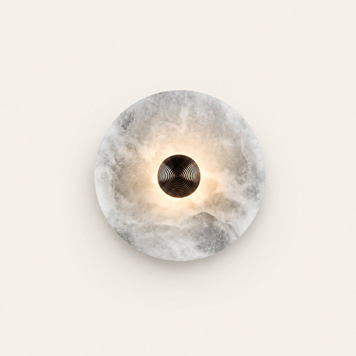 Alabaster Disc Flush Mount Wall Sconce