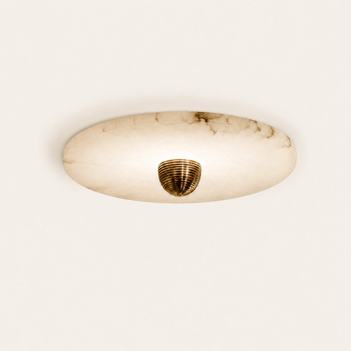 Alabaster Disc Flush Mount Wall Sconce