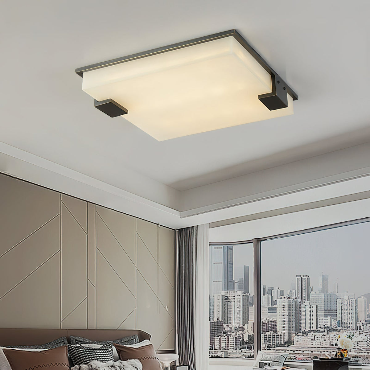 Alabaster Petal Flush Mount Ceiling Light - view 2