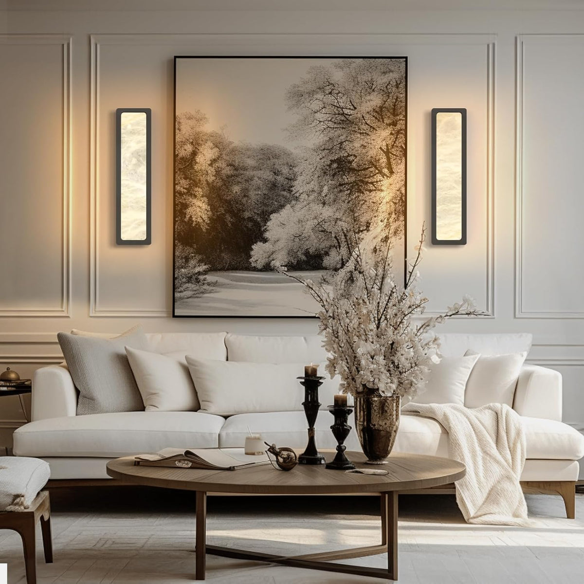 Alabaster Rectangle Wall Sconces 20" - view 14