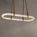 Alabaster Round Leather Chandelier