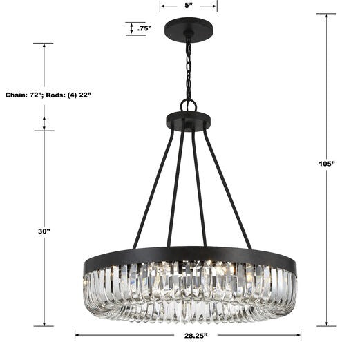 Alice 1-Tier 10 Light Chandelier 28"