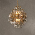 Chandelier Cascade Hand Blown Faceted Glass Artisan Murano Style