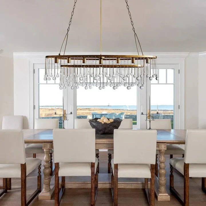Aurelle Oval Crystal Ball 7 Light Chandelier