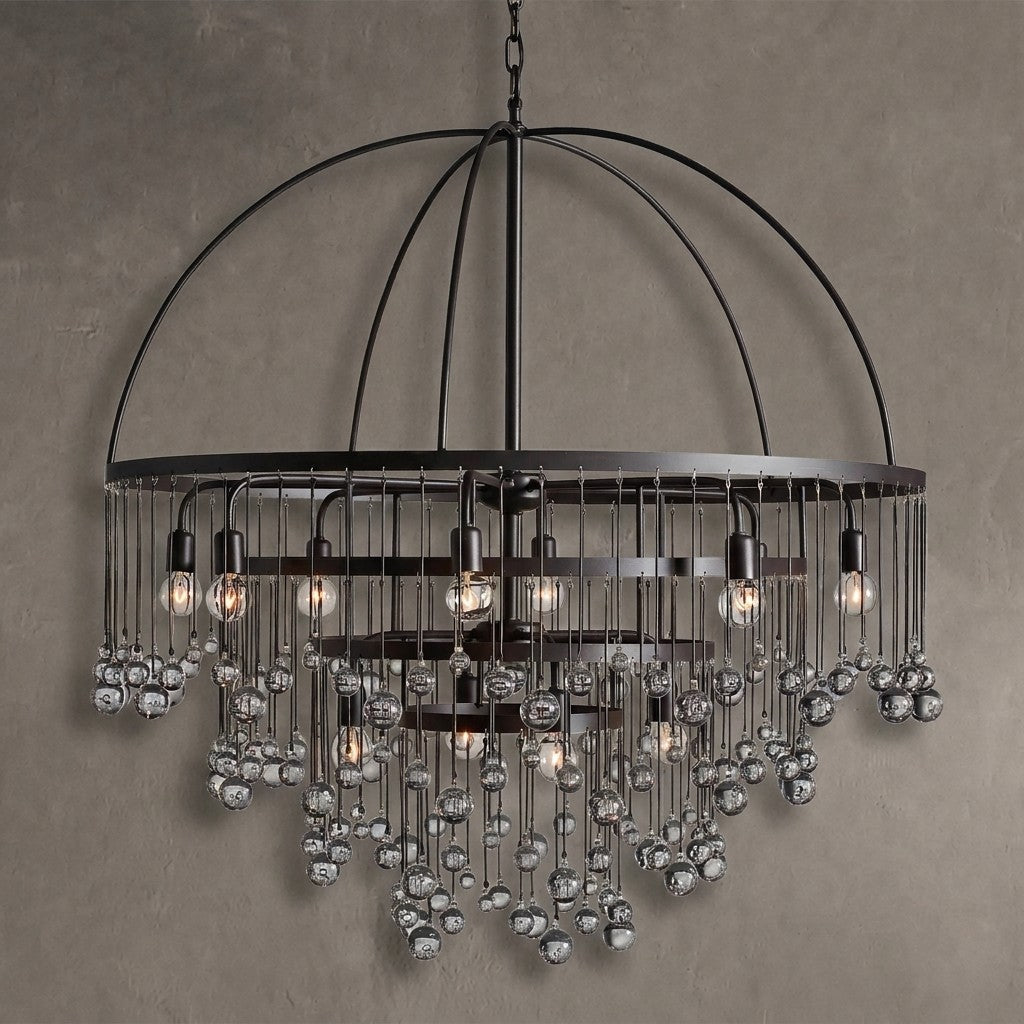 Aurelle Modern Crystal Ball 4 Tier Chandelier