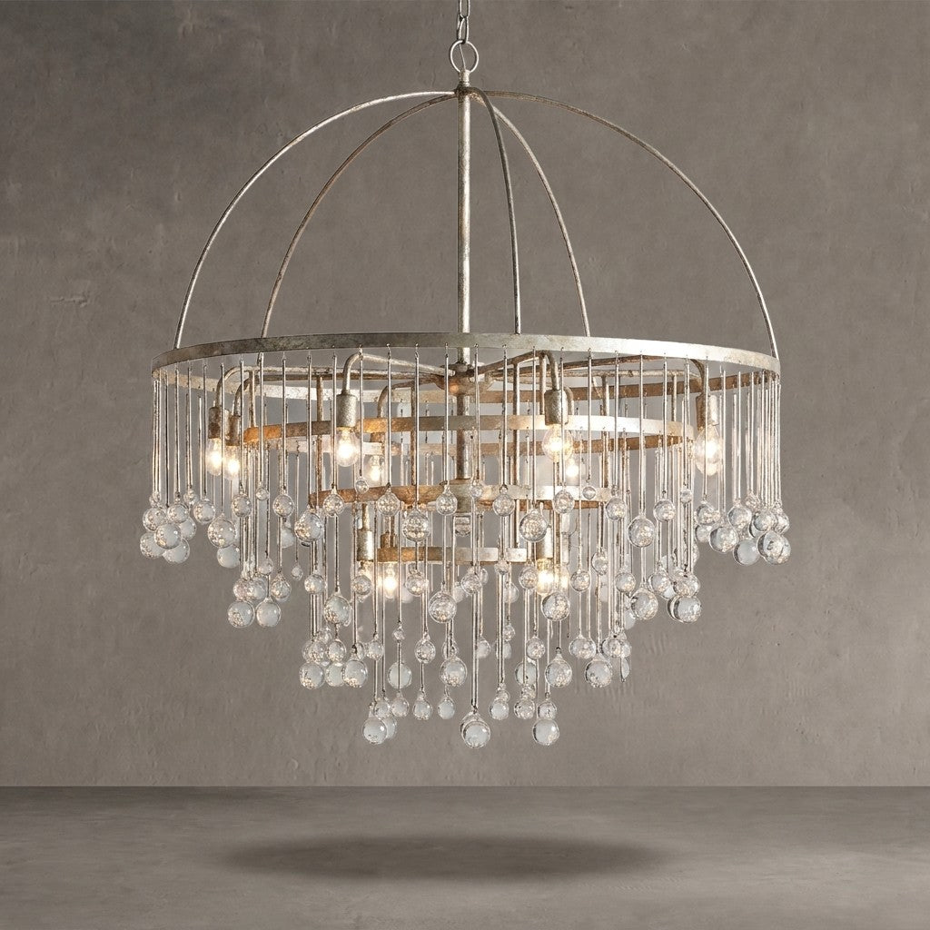 Aurelle Modern Crystal Ball 4 Tier Chandelier