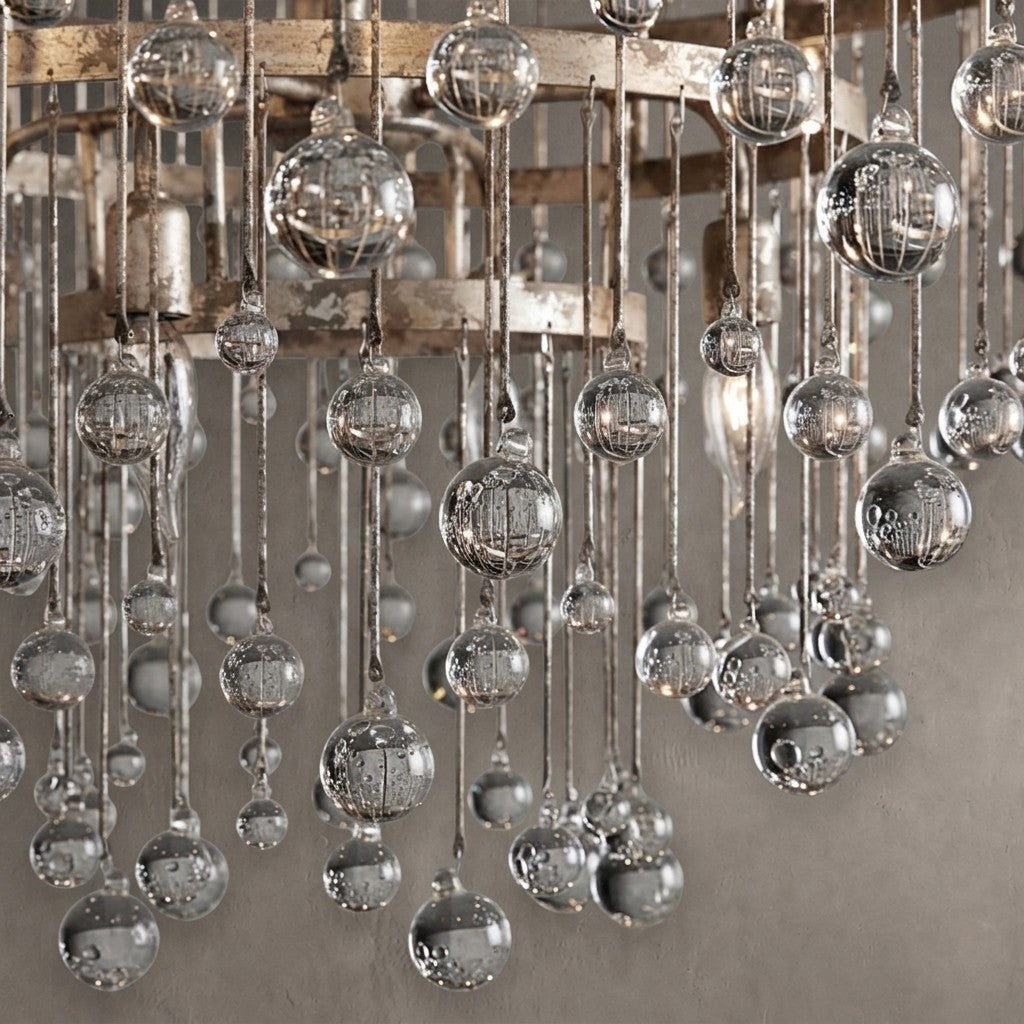 Aurelle Modern Crystal Ball 4 Tier Chandelier