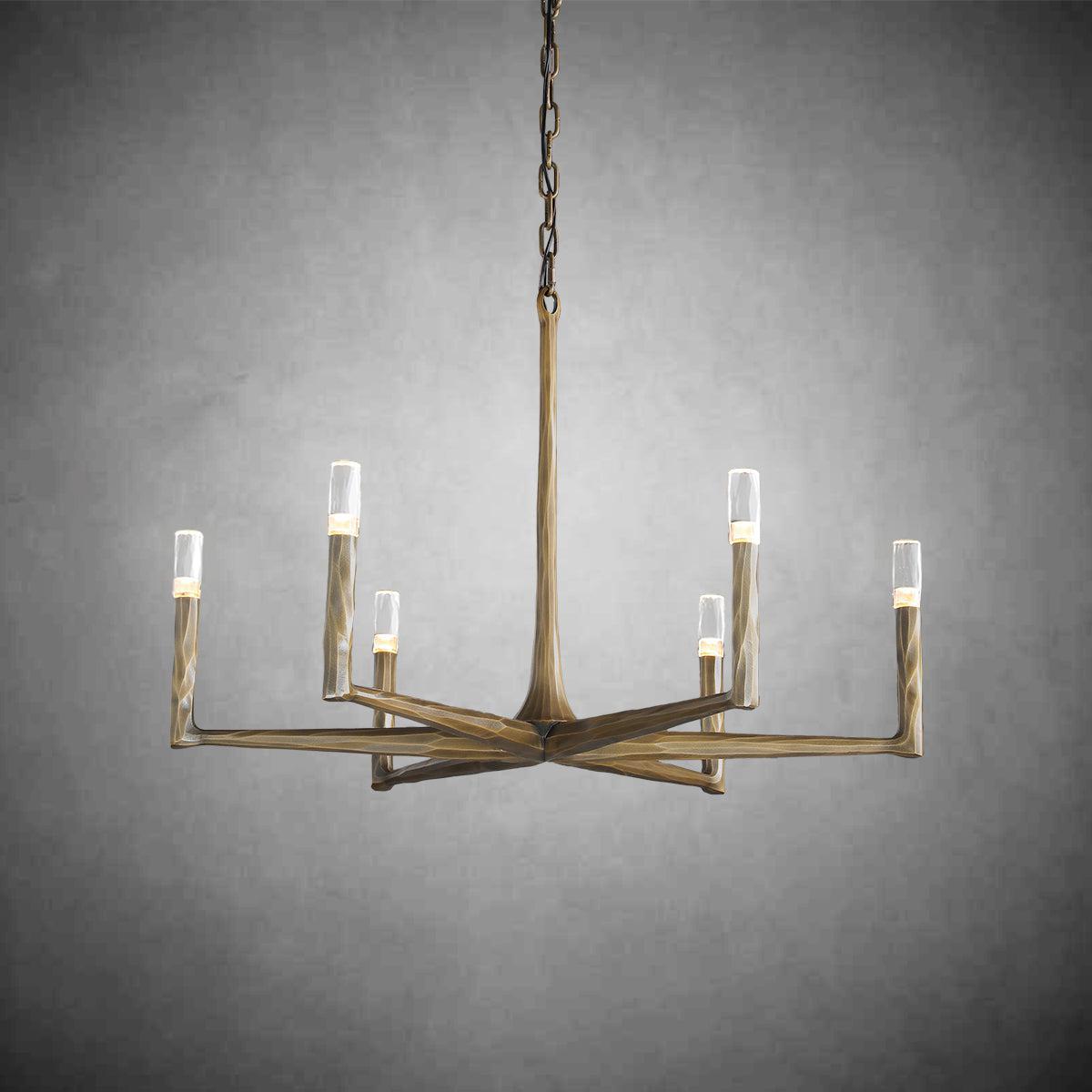 Thaddeas Forged Round Chandelier 36" 48” 60” 72”