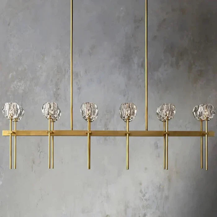 Bille De Crystal Ball Linear Chandelier 48” 60"