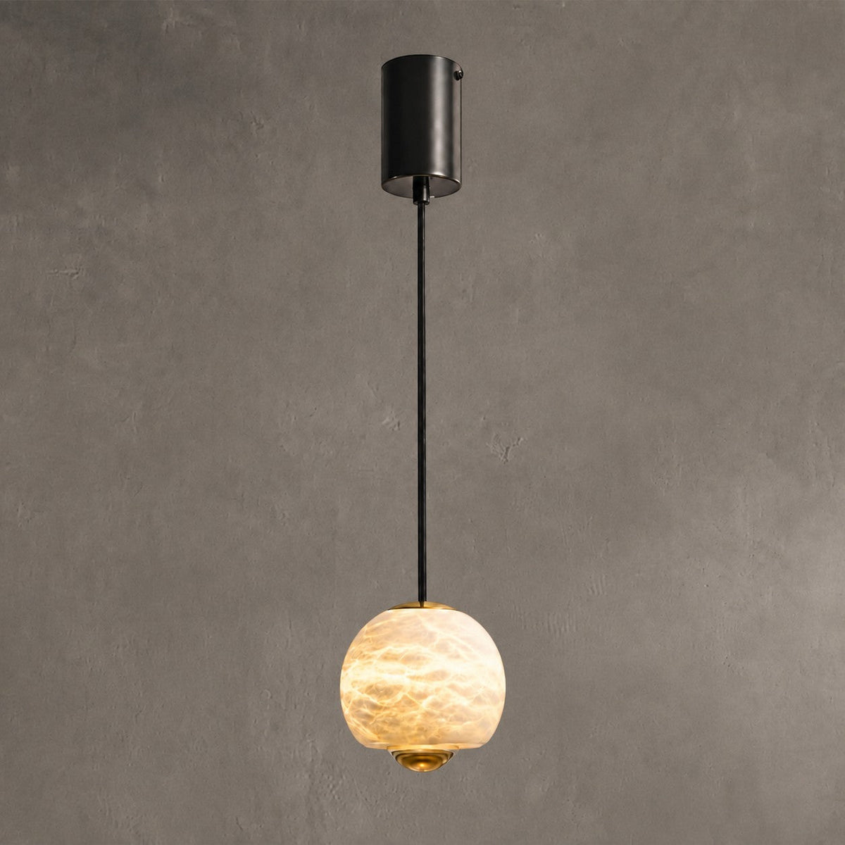 Orbelle  Bedroom Pendant Light  Alabaster Globe Modern
