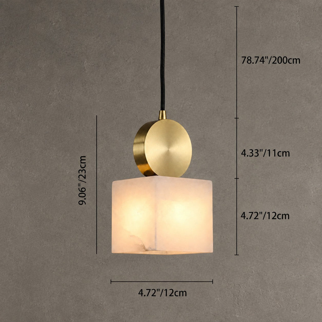 Lunessa  Bedroom Pendant Light  Spanish Alabaster Mid-Century Modern