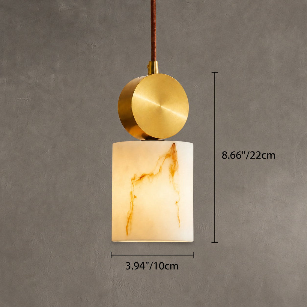 Lunessa  Bedroom Pendant Light  Spanish Alabaster Mid-Century Modern