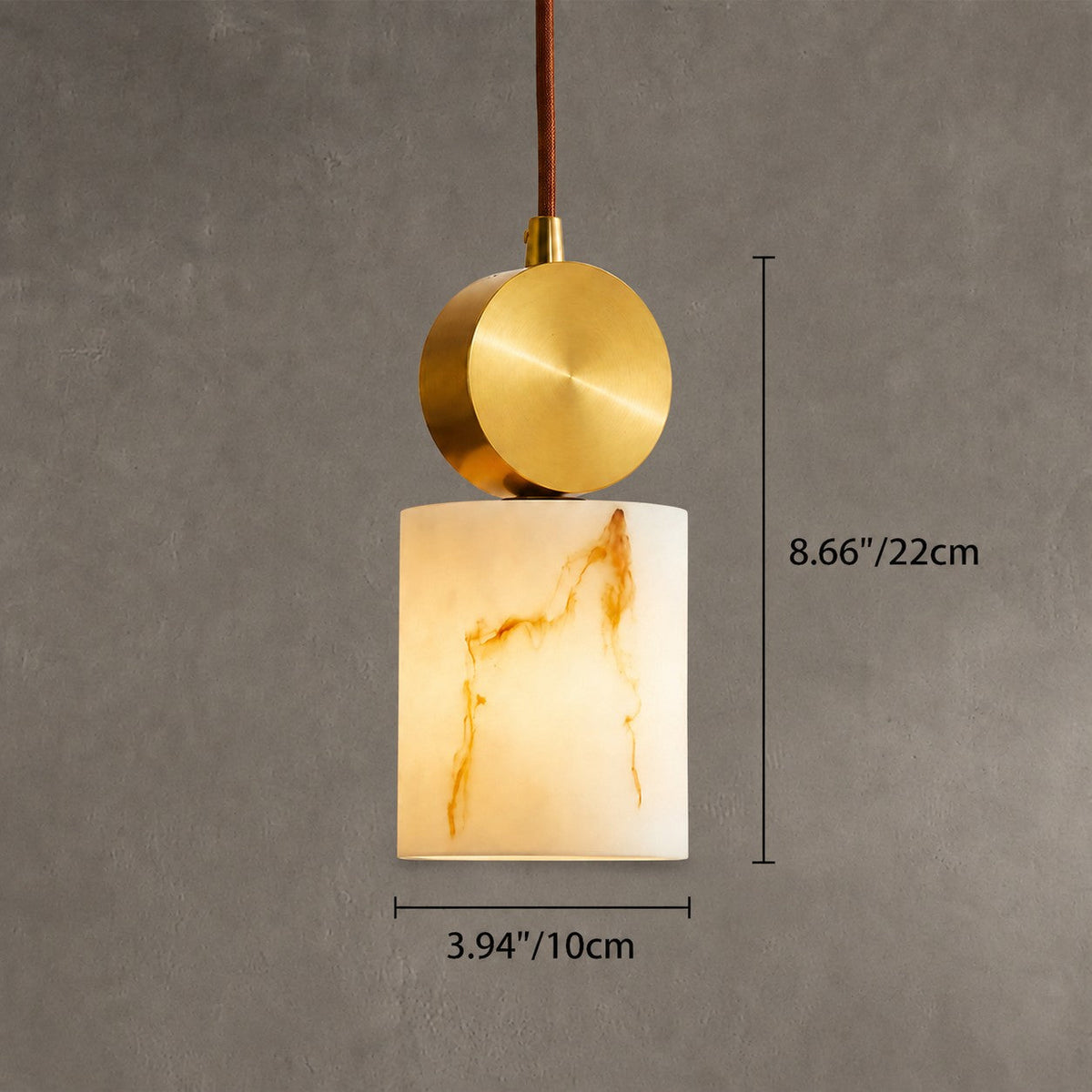 Lunessa  Bedroom Pendant Light  Spanish Alabaster Mid-Century Modern