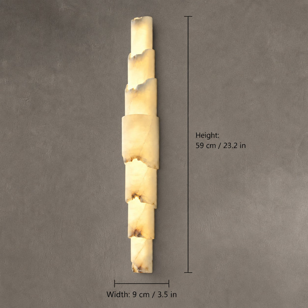 Stravelle  Bedroom Wall Sconce  Layered Alabaster Organic Modern