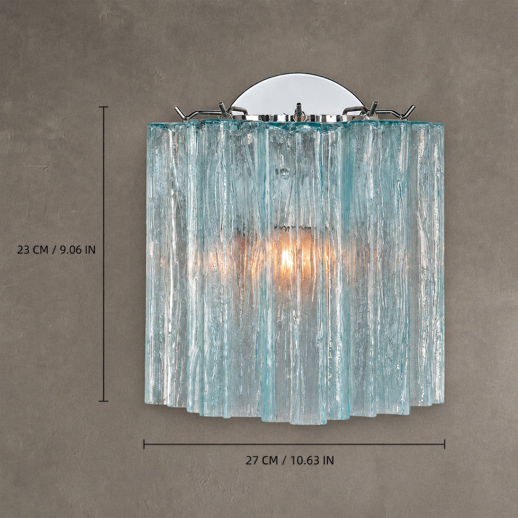 Wall Sconce  Murano-Style Fluted Glass