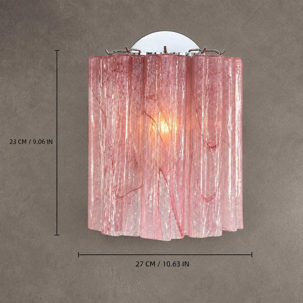 Wall Sconce  Murano-Style Fluted Glass