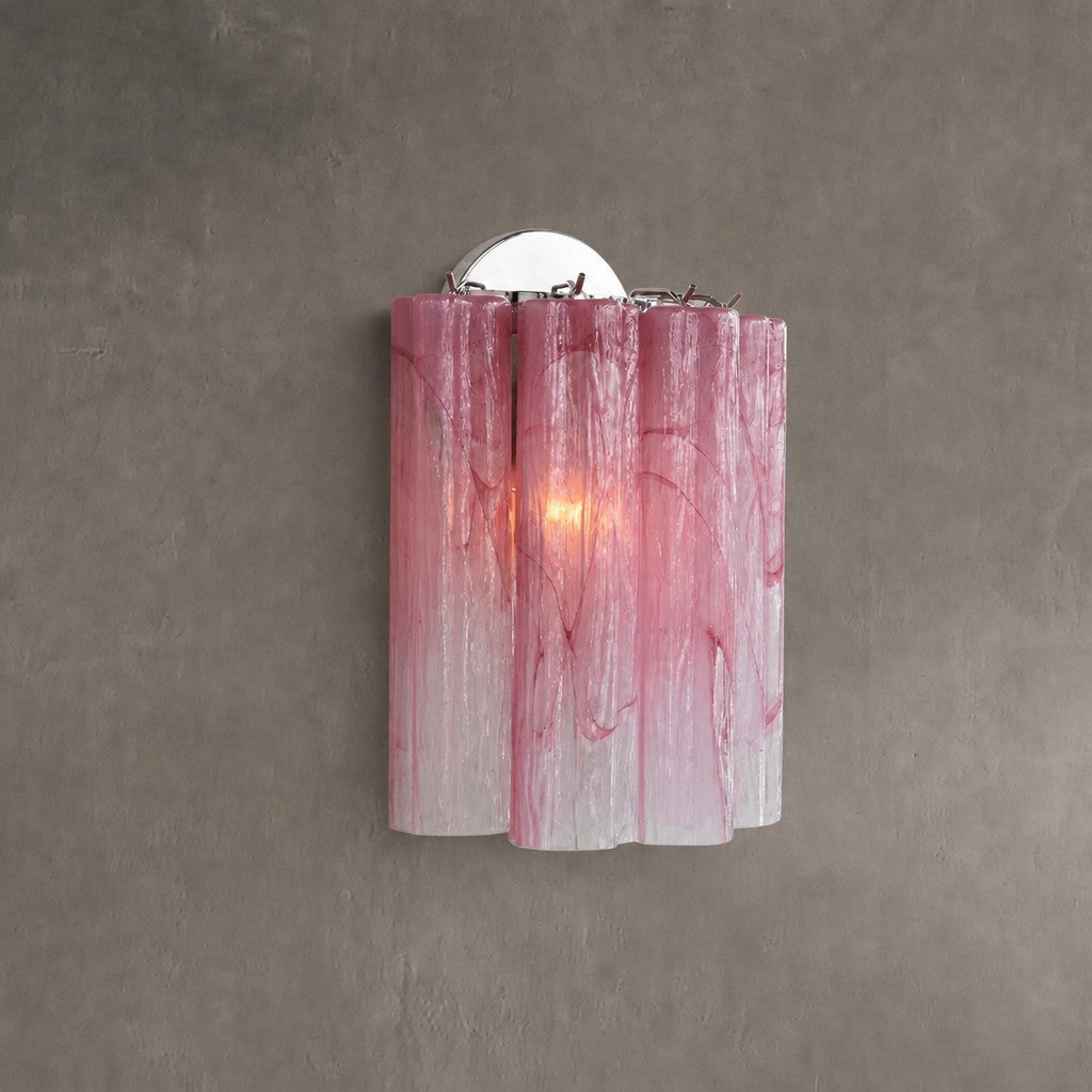 Wall Sconce  Murano-Style Fluted Glass