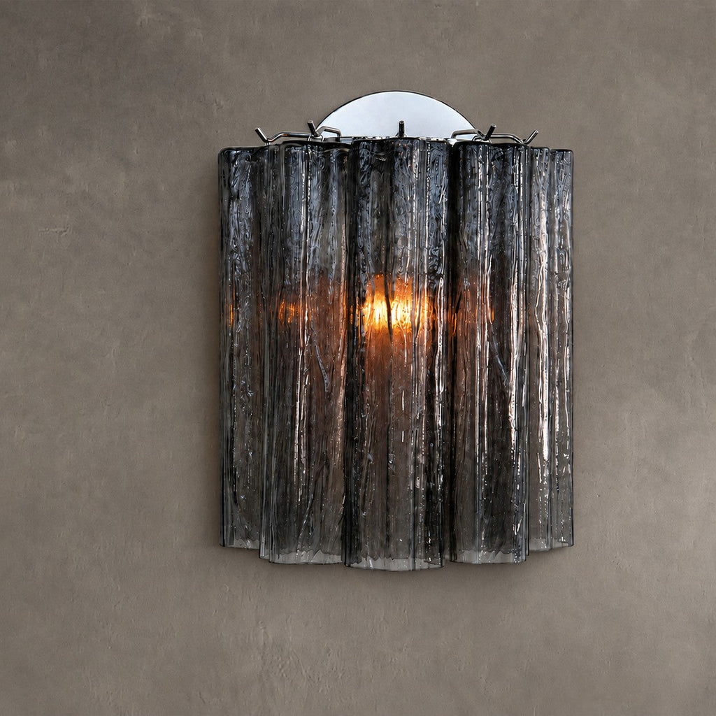 Wall Sconce  Murano-Style Fluted Glass