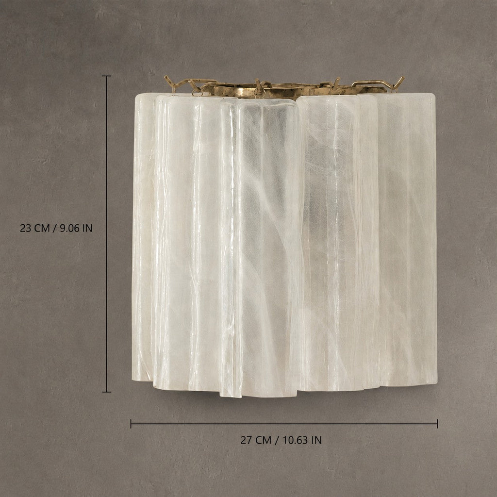 Wall Sconce  Murano-Style Fluted Glass