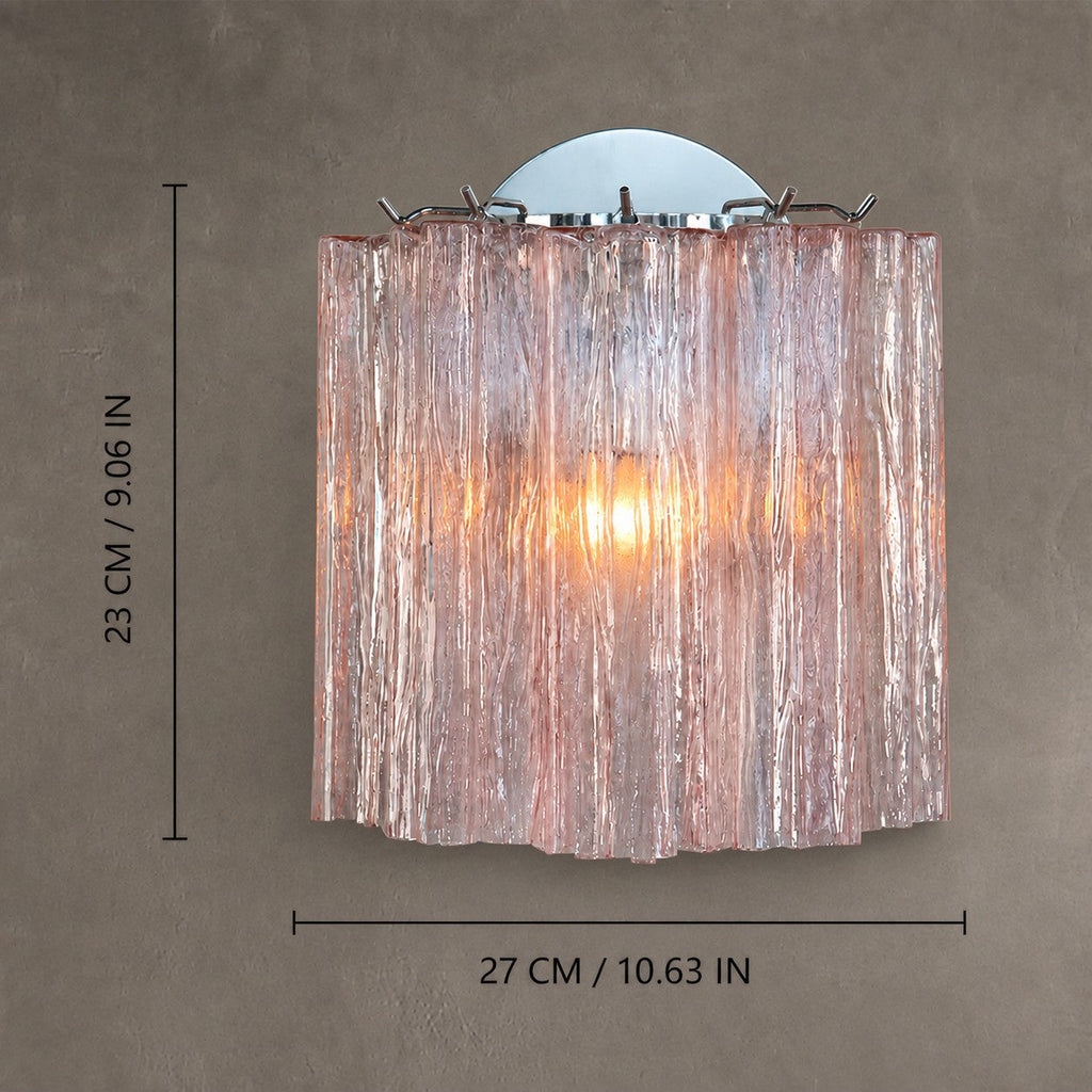 Wall Sconce  Murano-Style Fluted Glass
