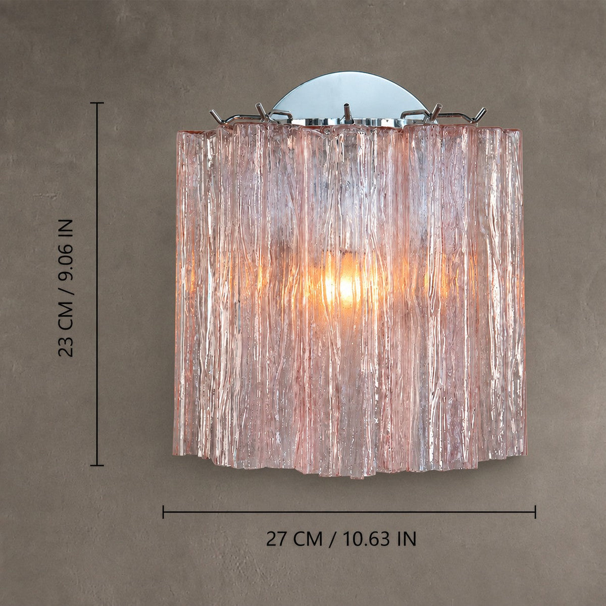 Wall Sconce  Murano-Style Fluted Glass