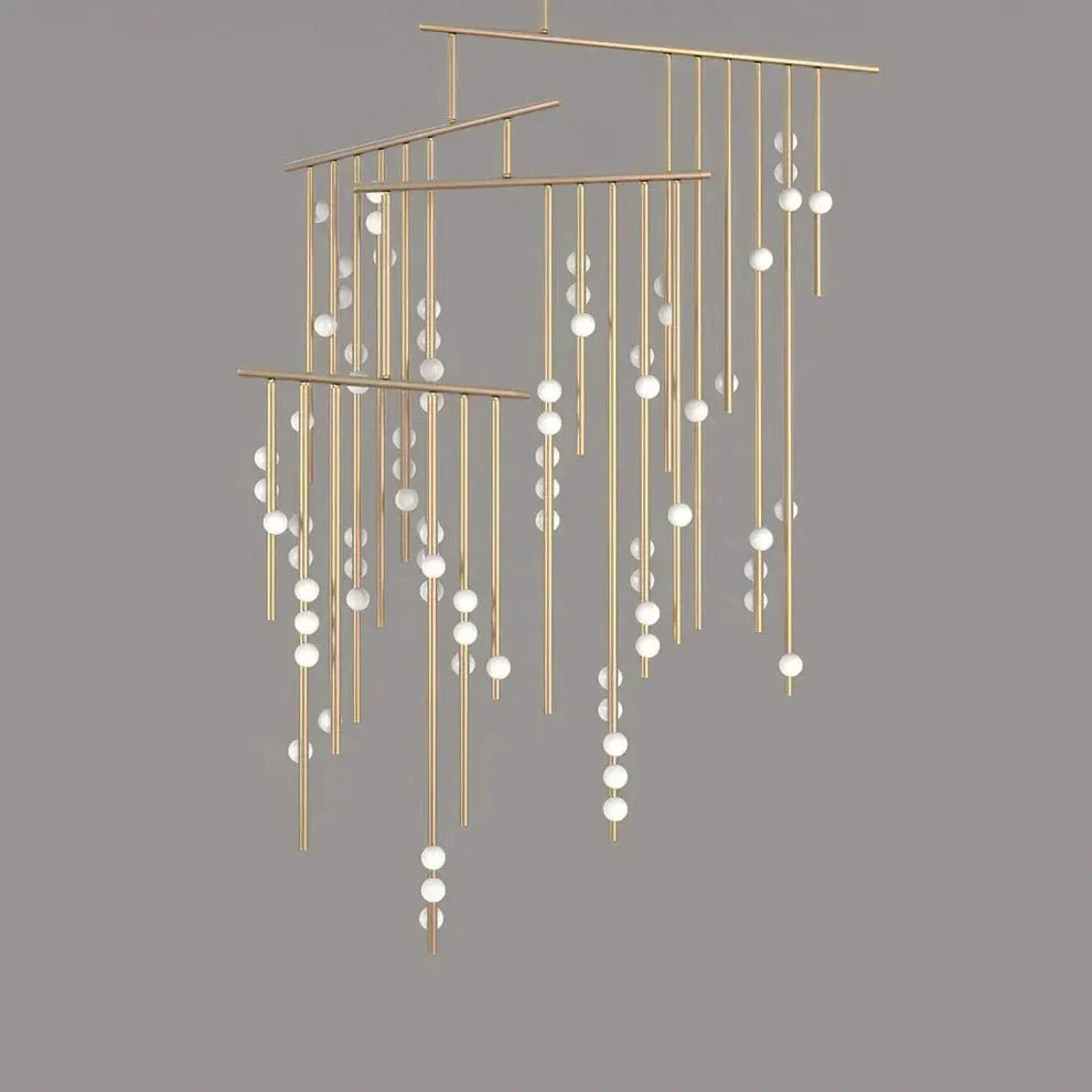 Brass Drop System Chandelier - 76 heads L 220cm x W 180cm x H 400cm / L 86.6" x W 70.9" x H 157.5"BrassBlushlighting