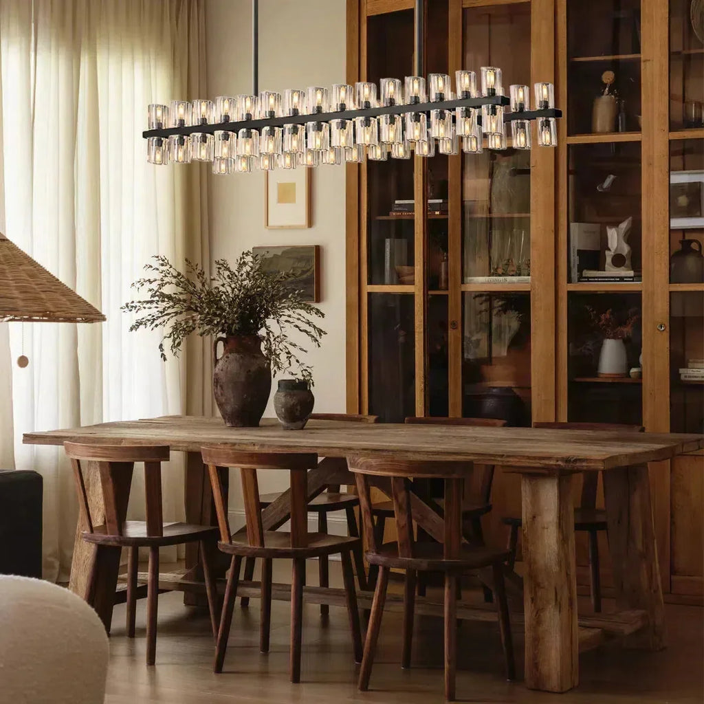 Arcachen Crystal Rectangular Chandelier 54"