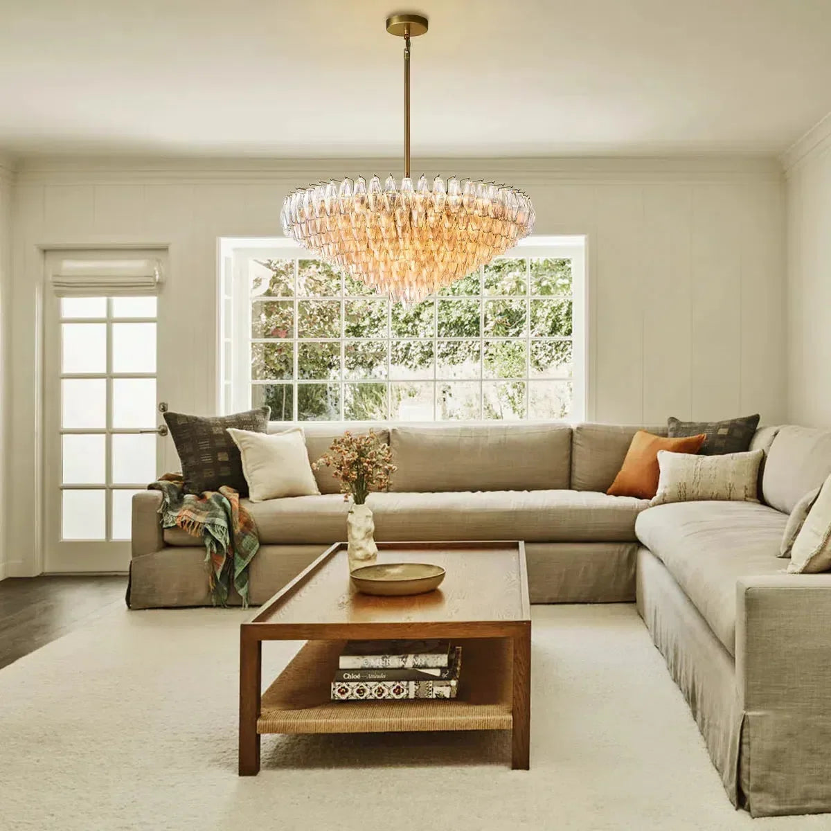 Chiaravalle Glass Tiered Round Chandelier 37"D 47''D 62''D