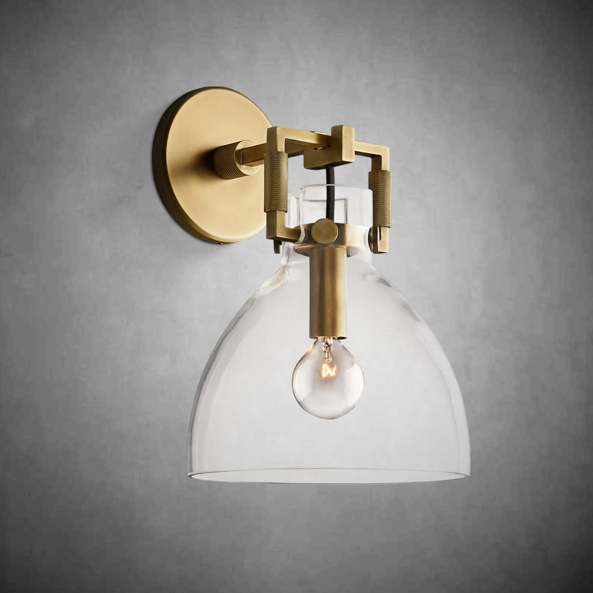 Machine Glass Cloche Sconce 8''10''