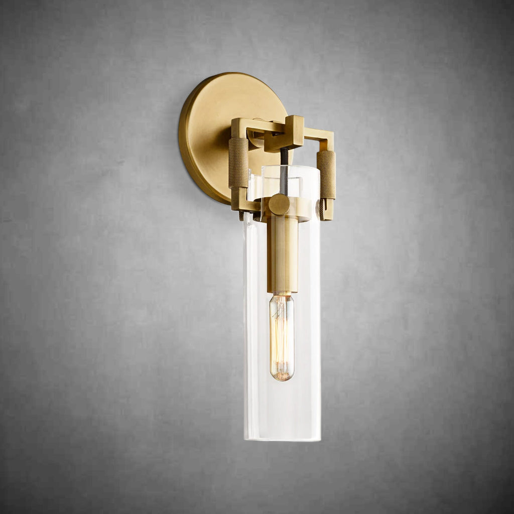 Machine Glass Cylinder Wall Sconce 9''12''16"
