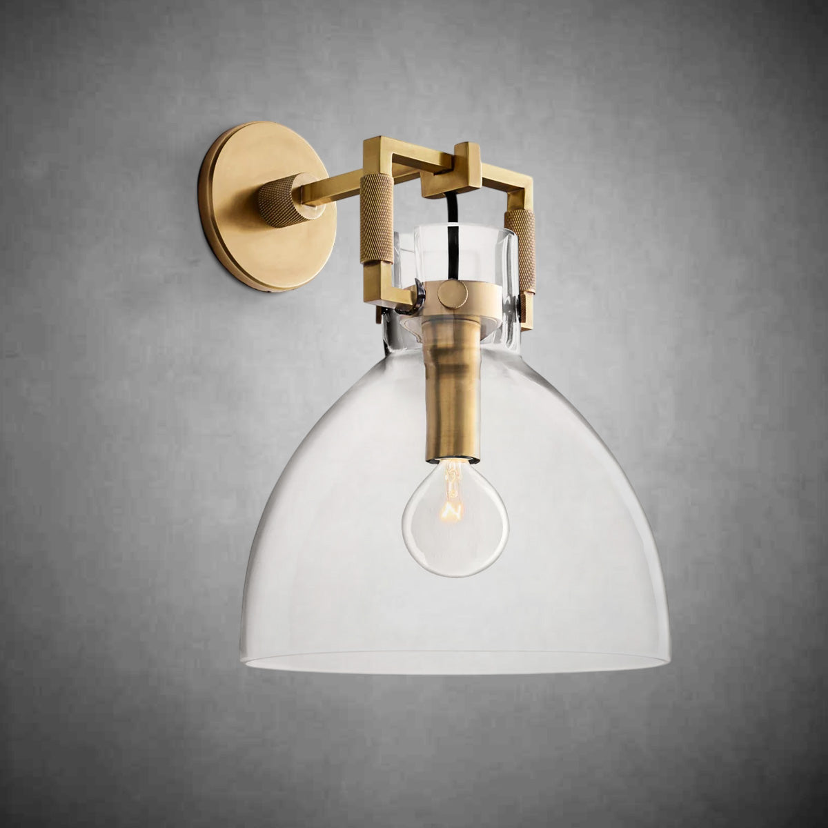 Machine Glass Cloche Sconce 8''10''
