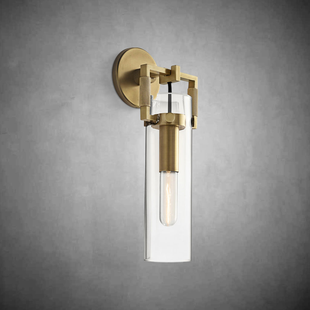 Machine Glass Cylinder Wall Sconce 9''12''16"