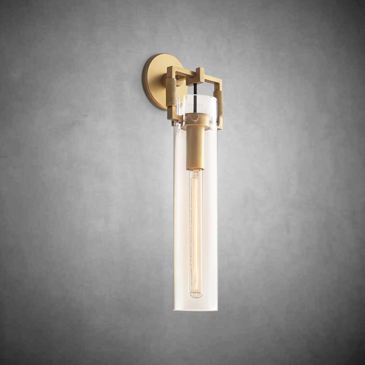 Machine Glass Cylinder Wall Sconce 9''12''16"