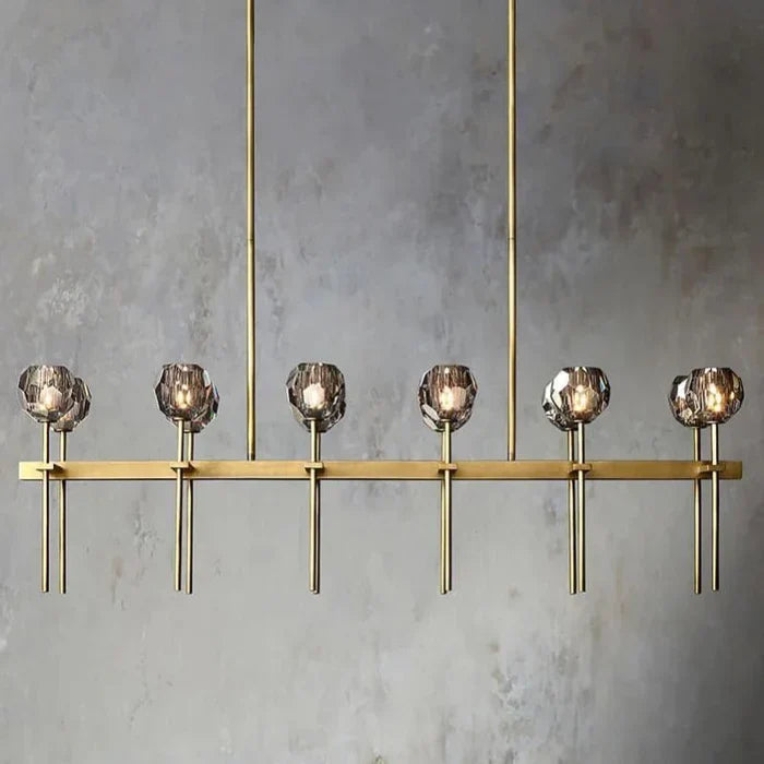 Bille De Crystal Ball Linear Chandelier 48” 60"