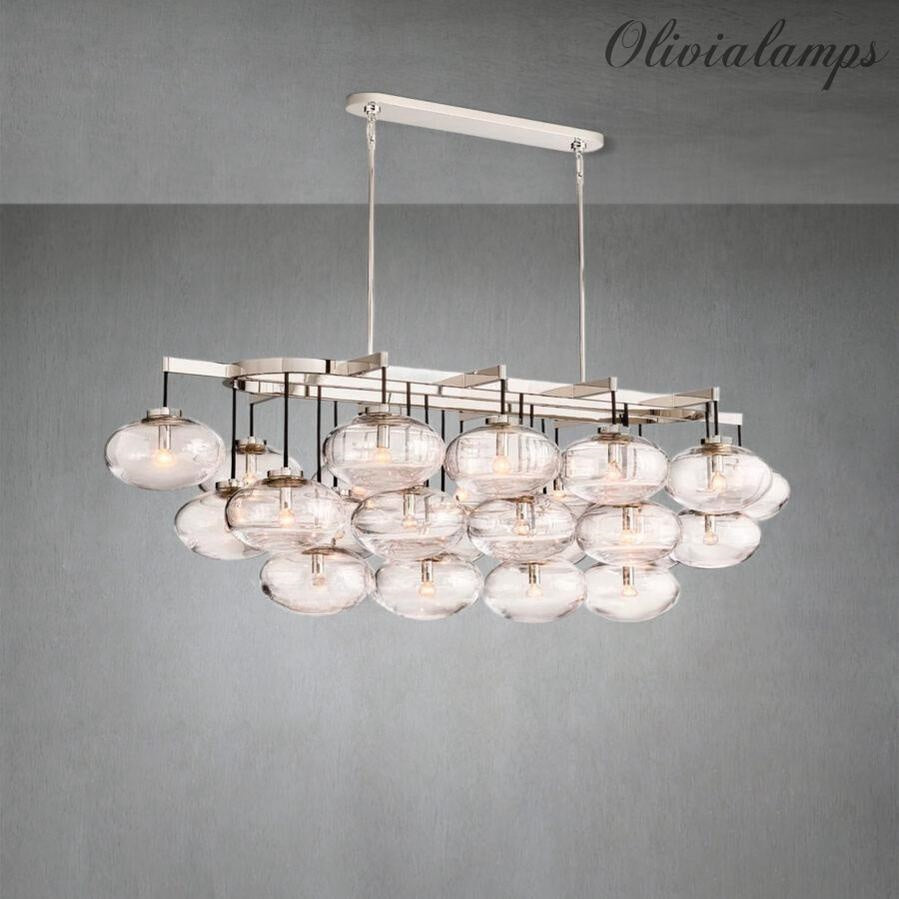 Cabrlet Clear Glass Linear Chandelier 72"