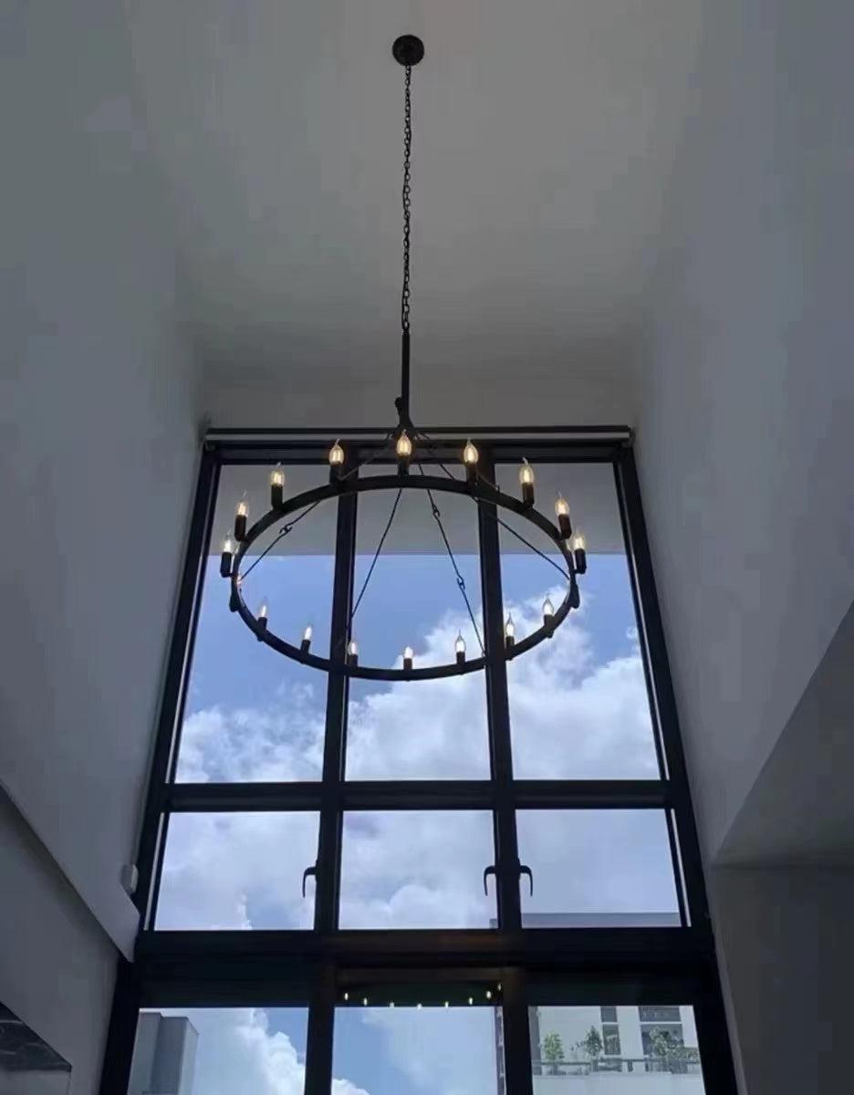 Camina Vintage Candelabra Round Chandelier 73"