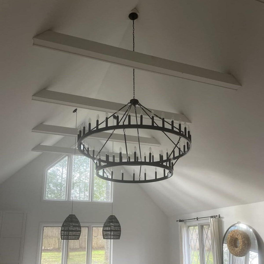 Camina Vintage Filament 2-Tier Round Chandelier 63''