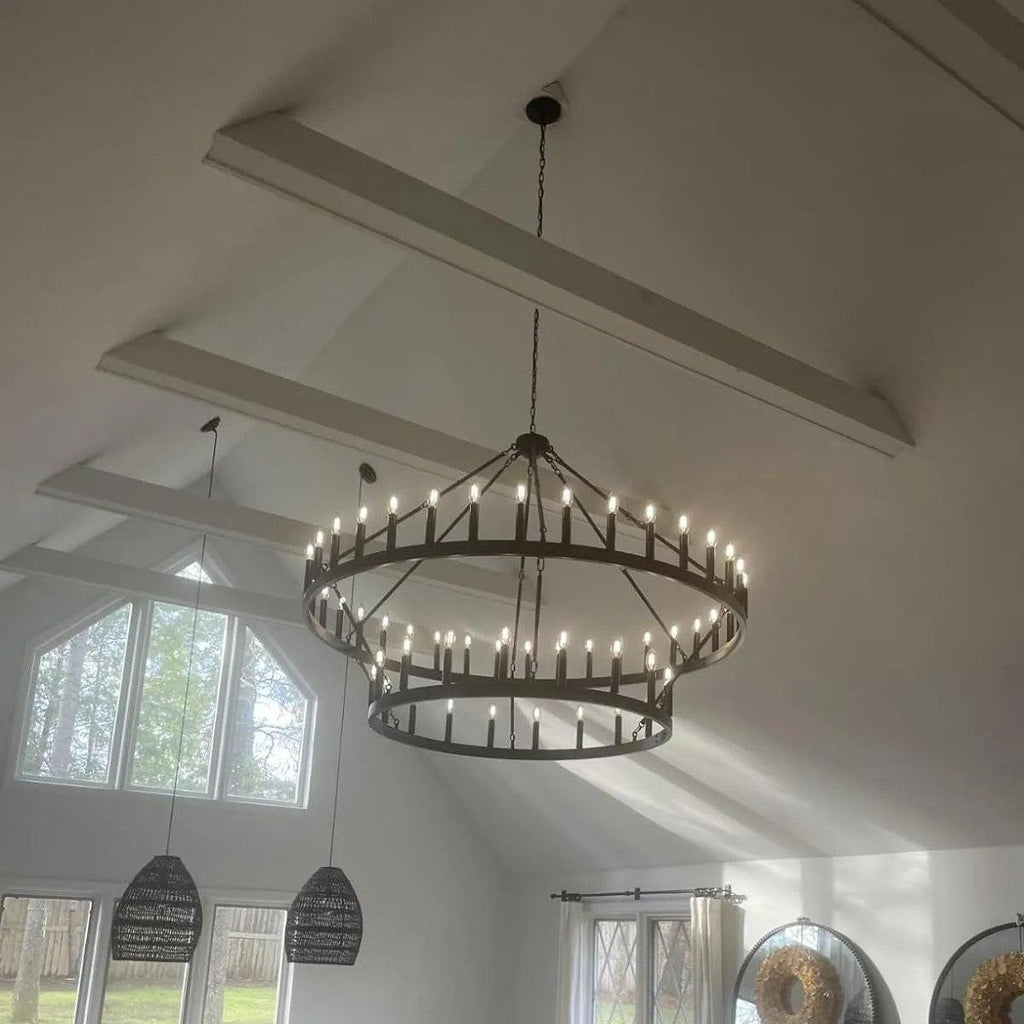 Camina Vintage Filament 2-Tier Round Chandelier 63''