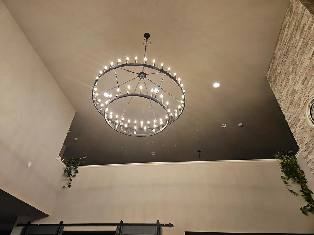 Camina Vintage Candelabra Round Chandelier 73"