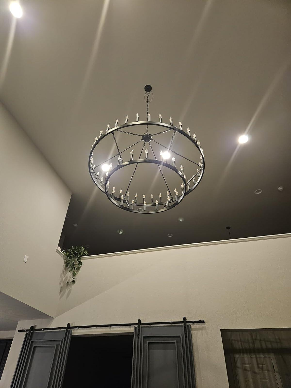 Camina Vintage Candelabra Round Chandelier 73"