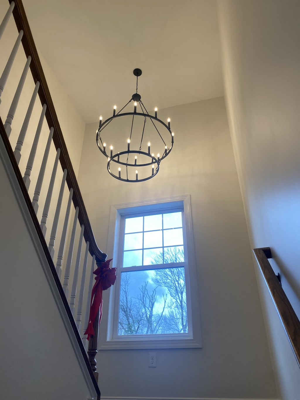 Camina Vintage Filament Two-Tier Round Chandelier 71"